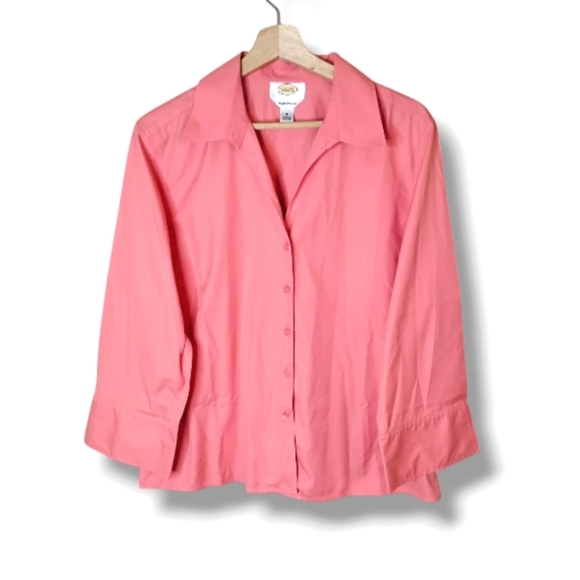 Talbots Wrinkle-Resistant Button-Up Shirt Size 16 Preppy Classic Vintage - Picture 1 of 8